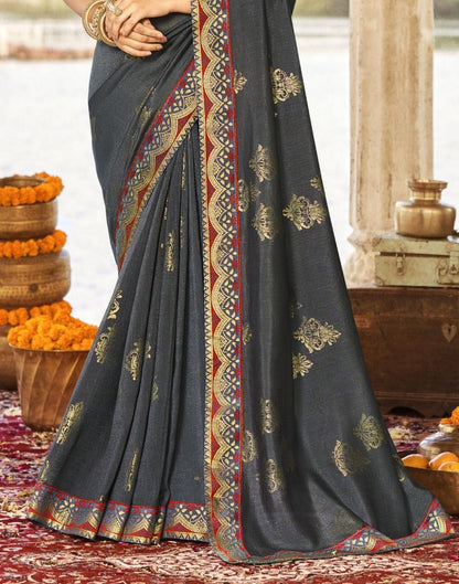 Grey Silk Saree | Leemboodi