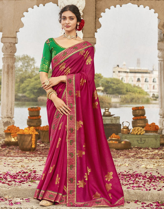 Hot Pink Silk Saree | Leemboodi