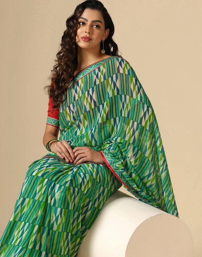 Green Georgette Saree | Sudathi