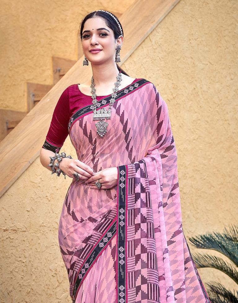 Light Purple Georgette Saree | Leemboodi