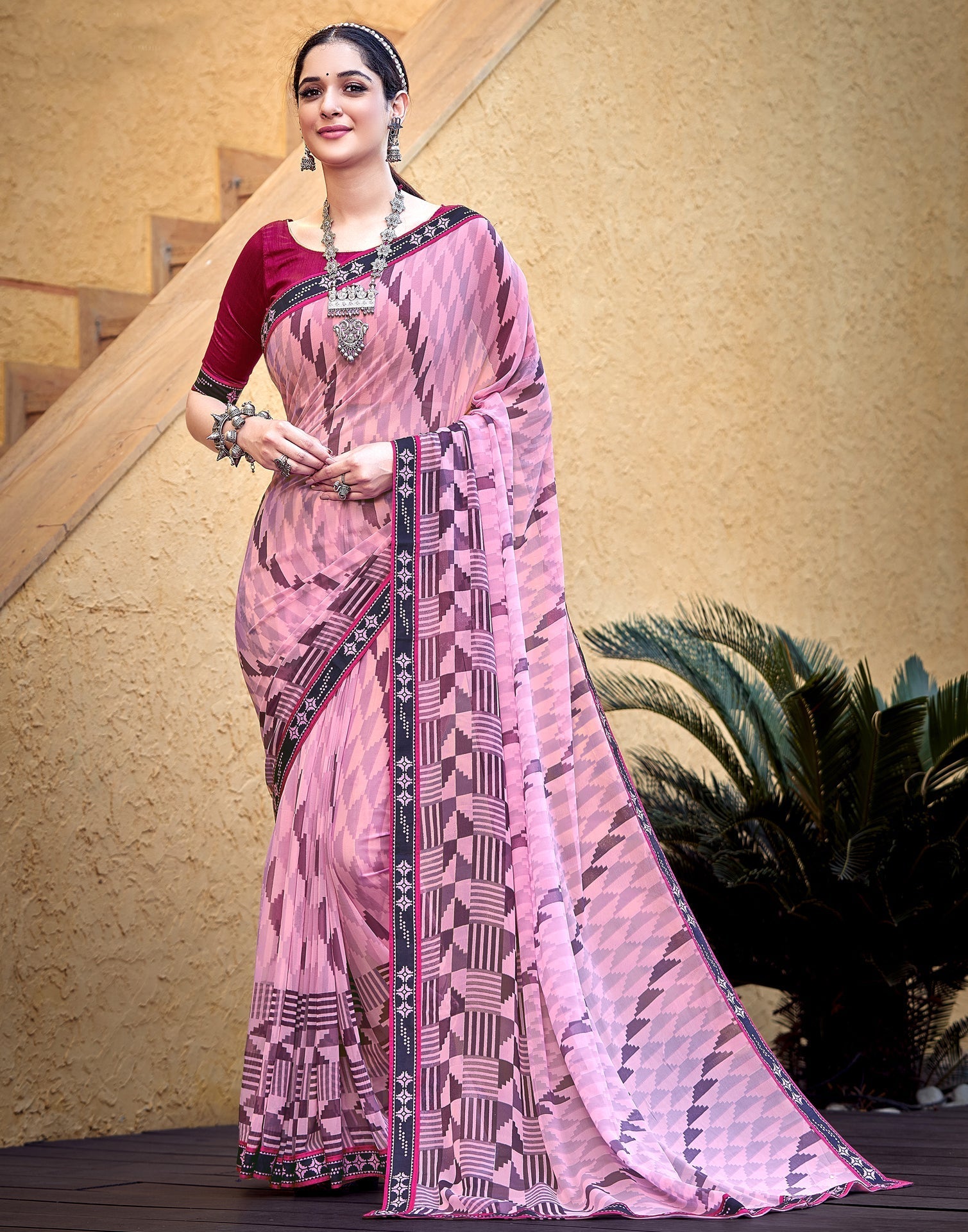 Light Purple Georgette Saree | Leemboodi