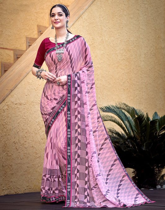 Light Purple Georgette Saree | Leemboodi