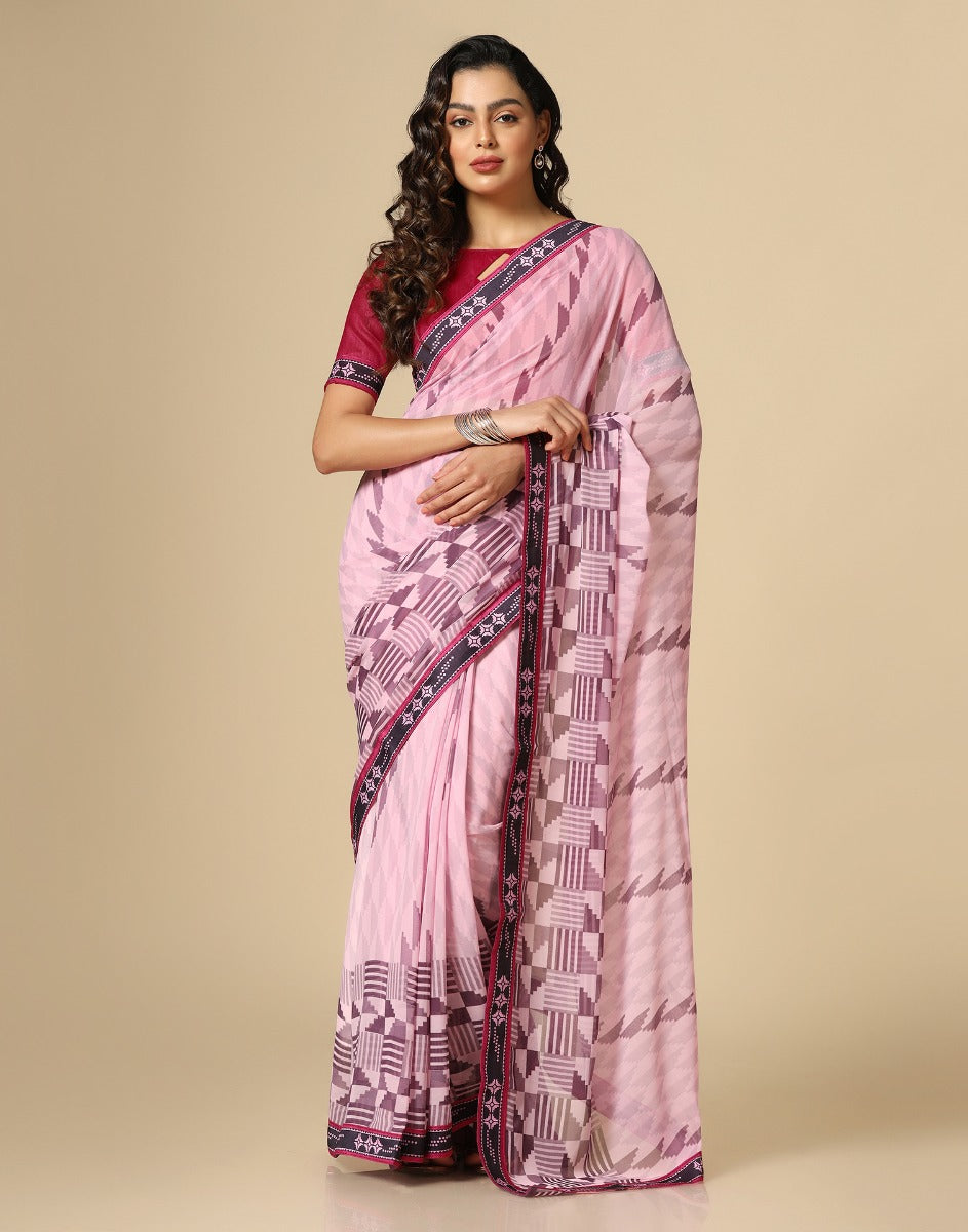 Light Purple Georgette Saree | Leemboodi
