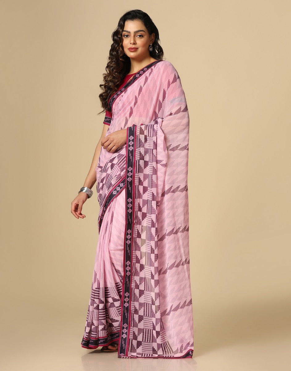 Light Purple Georgette Saree | Leemboodi