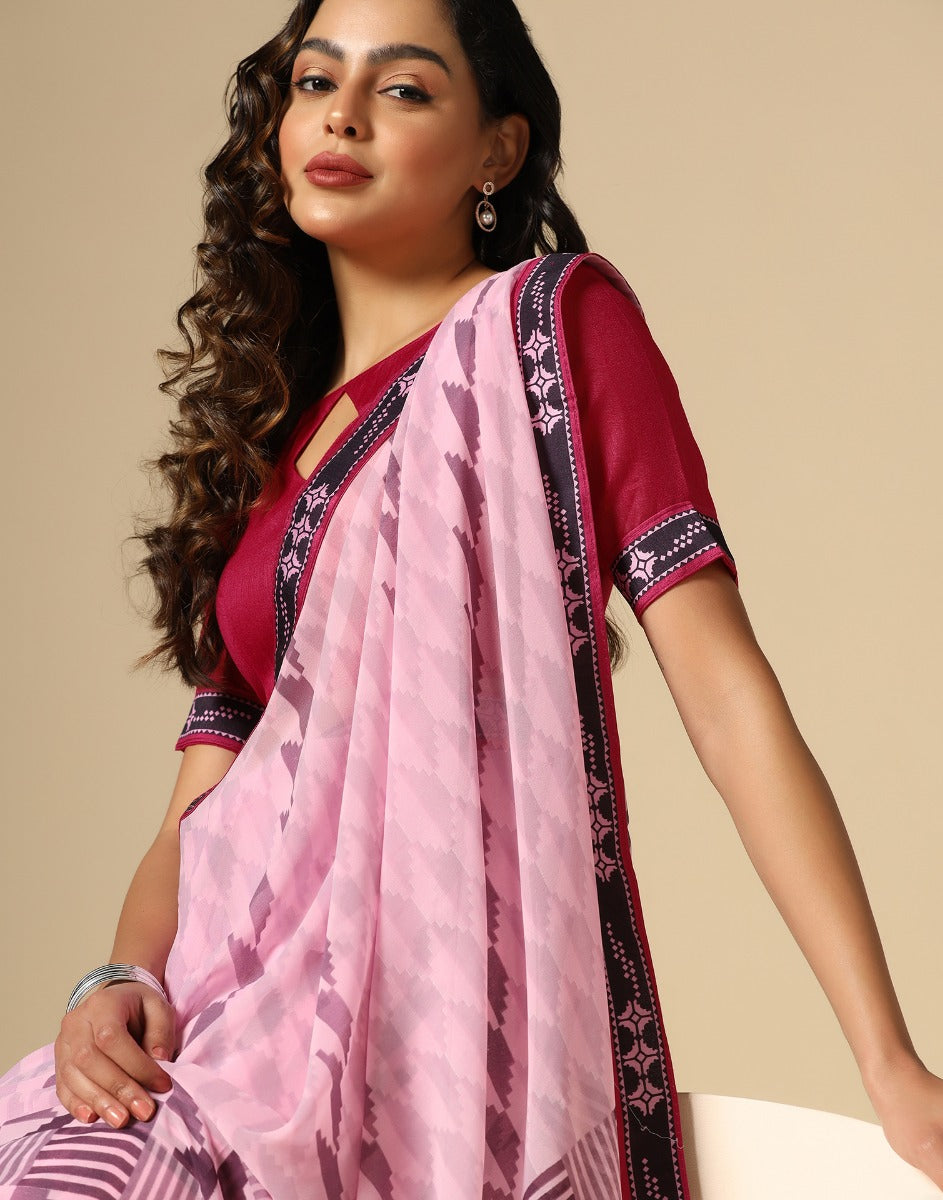 Light Purple Georgette Saree | Leemboodi