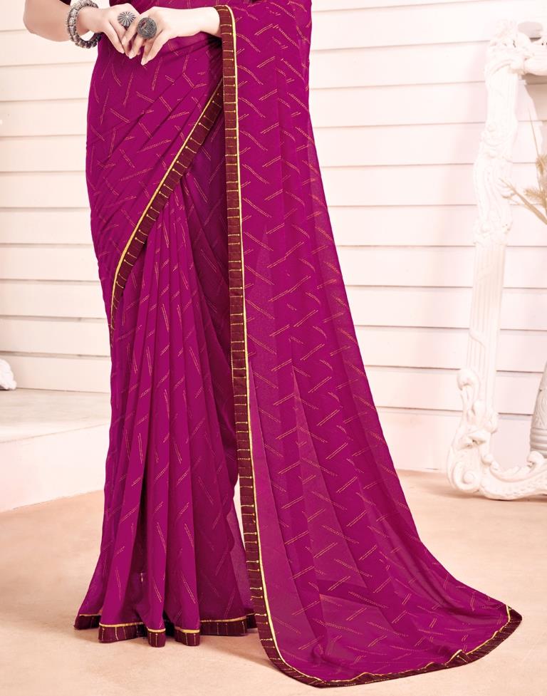 Dark Pink Georgette Saree | Leemboodi