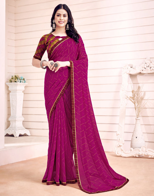 Dark Pink Georgette Saree | Leemboodi
