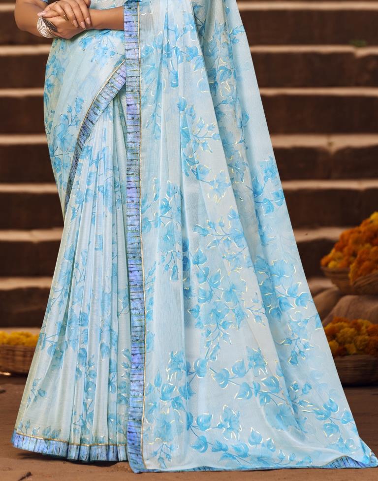 Blue Chiffon Saree | Leemboodi