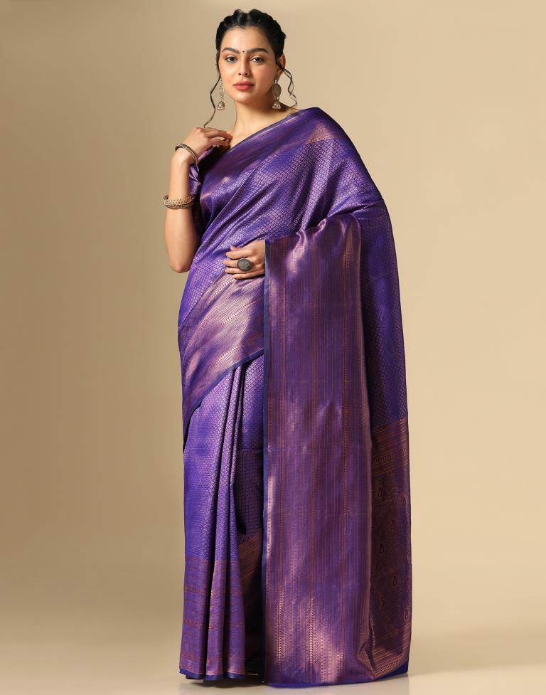 Royal Blue Silk Weaving Saree