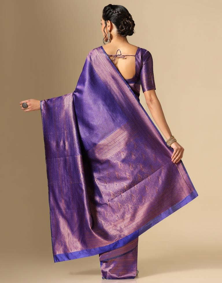 Royal Blue Silk Weaving Saree