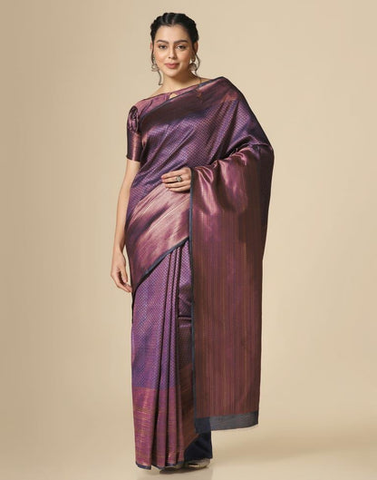 Navy Blue Silk Weaving Saree