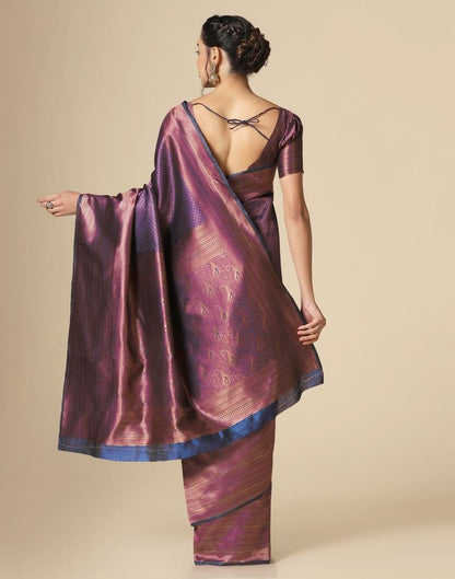 Navy Blue Silk Weaving Saree