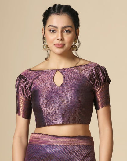 Navy Blue Silk Weaving Saree