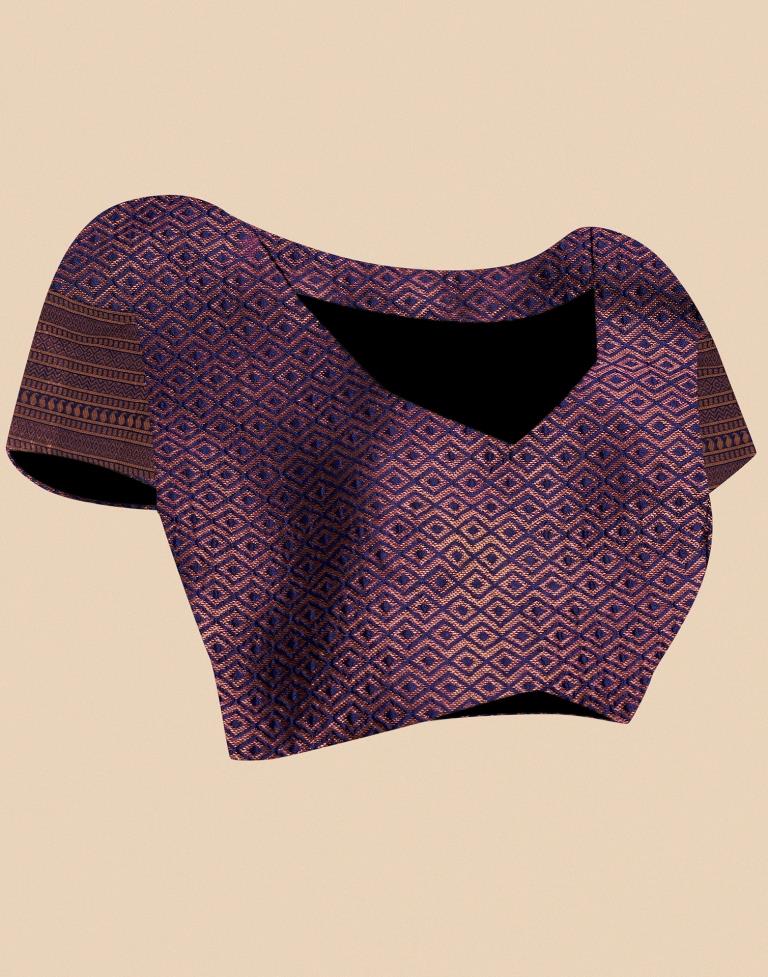 Navy Blue Silk Weaving Saree