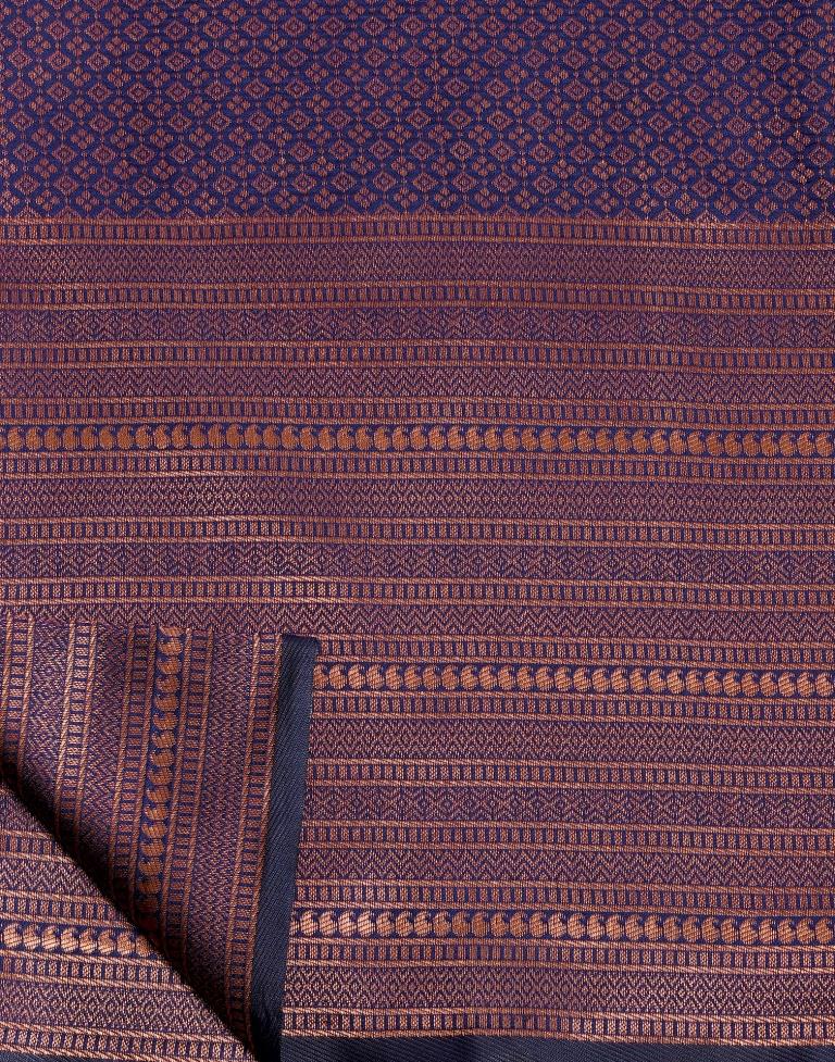 Navy Blue Silk Weaving Saree