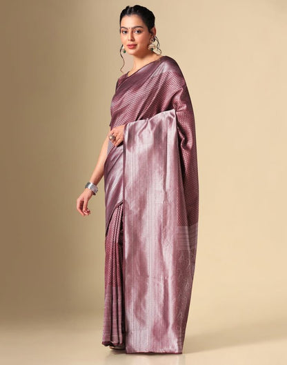 Maroon Silk Weaving Saree