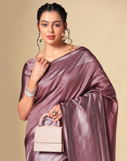 Maroon Silk Weaving Saree
