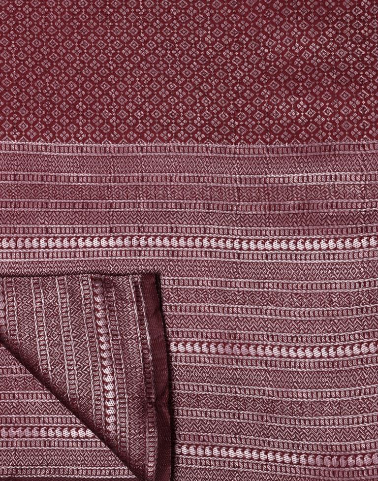 Maroon Silk Weaving Saree
