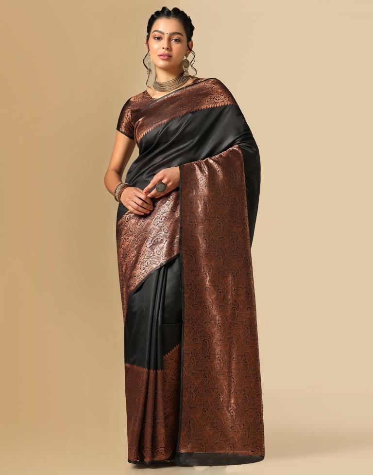 Black Silk Weaving Saree