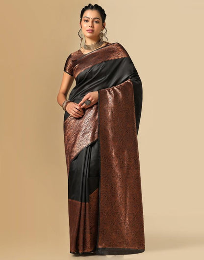 Black Silk Weaving Saree