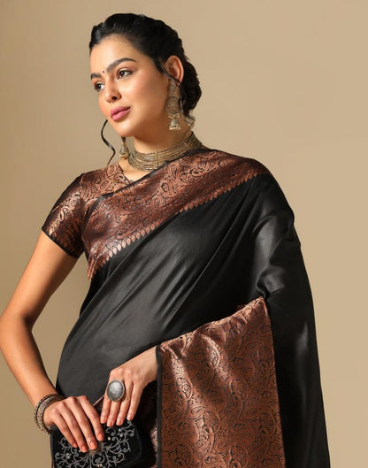 Black Silk Weaving Saree