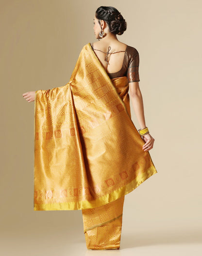 Mustard Kanjivaram Silk Saree | Sudathi