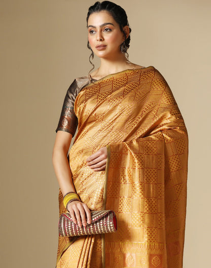 Mustard Kanjivaram Silk Saree | Sudathi