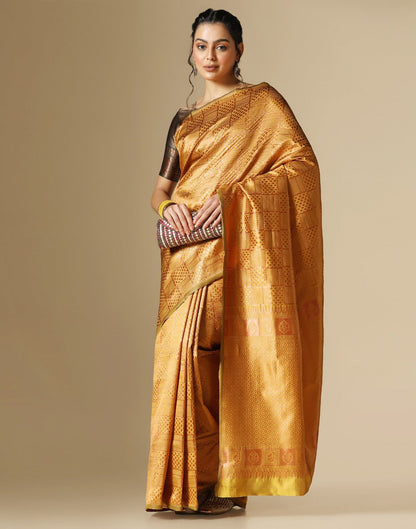 Mustard Kanjivaram Silk Saree | Sudathi