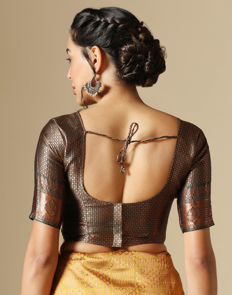 Mustard Kanjivaram Silk Saree | Sudathi