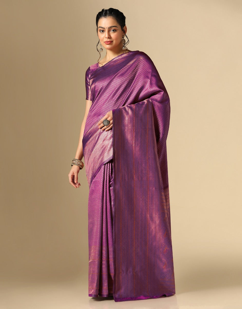 Purple Kanjivaram Silk Saree | Leemboodi