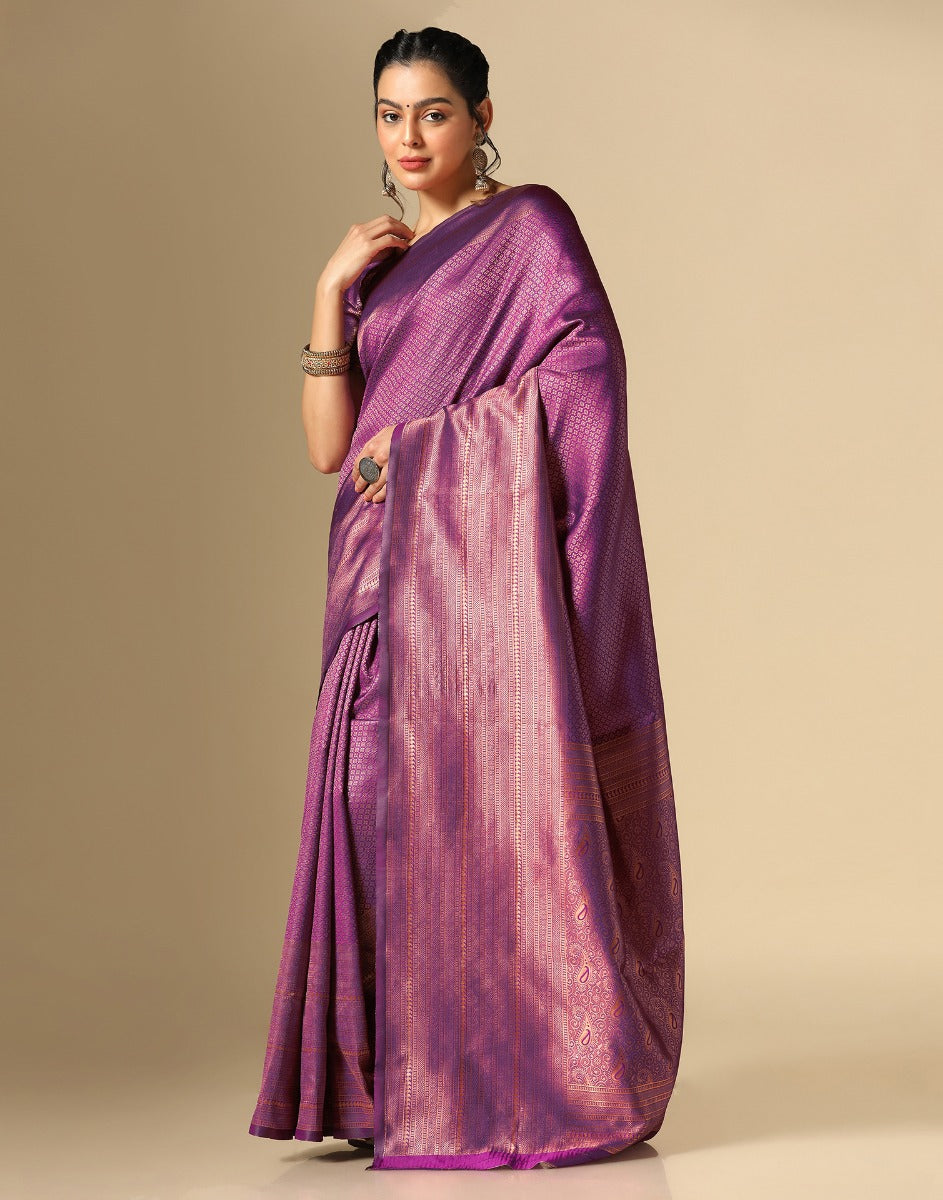 Purple Kanjivaram Silk Saree | Leemboodi