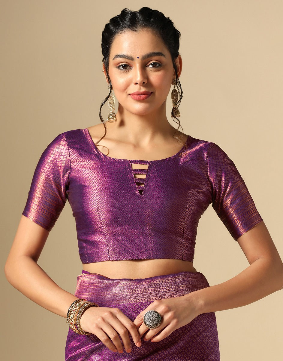 Purple Kanjivaram Silk Saree | Leemboodi