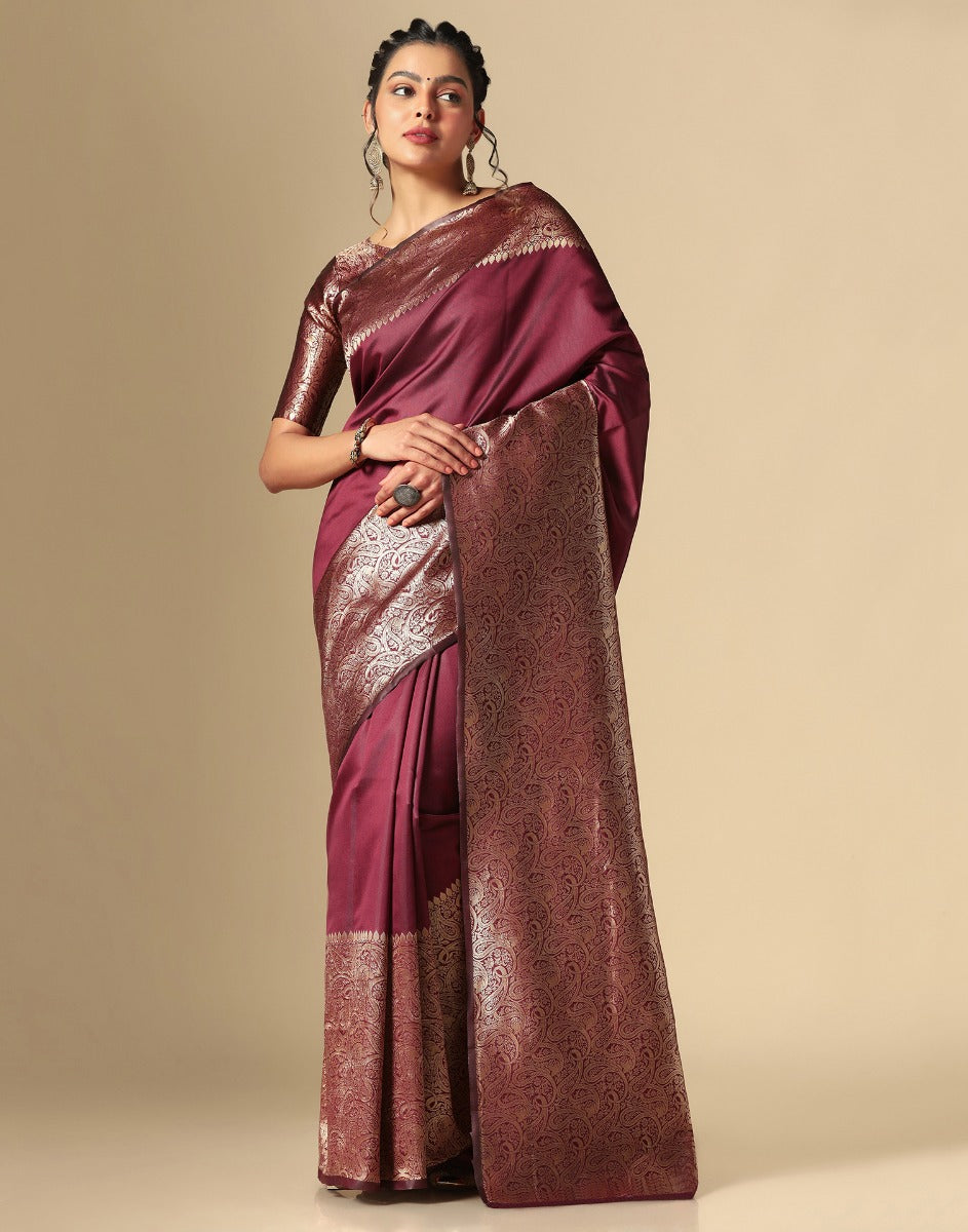 Maroon Kanjivaram Silk Saree | Sudathi