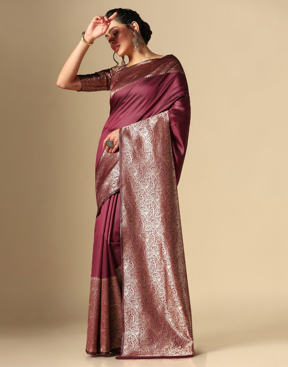 Maroon Kanjivaram Silk Saree | Sudathi