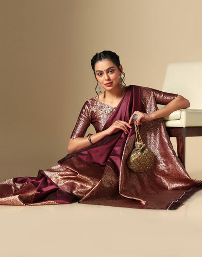 Maroon Kanjivaram Silk Saree | Sudathi