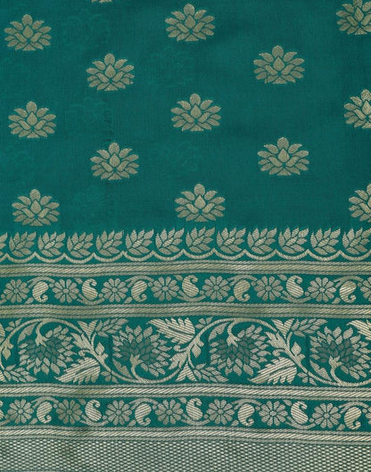 Rama Green Silk Weaving Saree