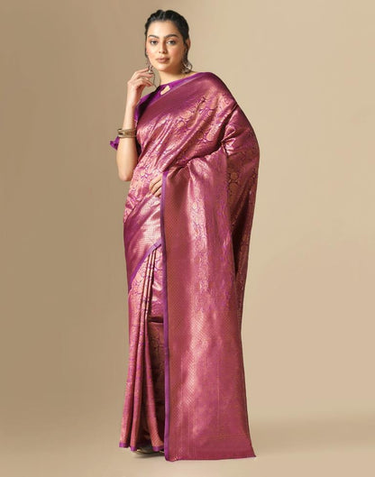 Purple Silk Weaving Saree