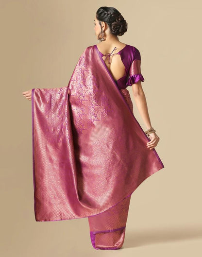 Purple Silk Weaving Saree