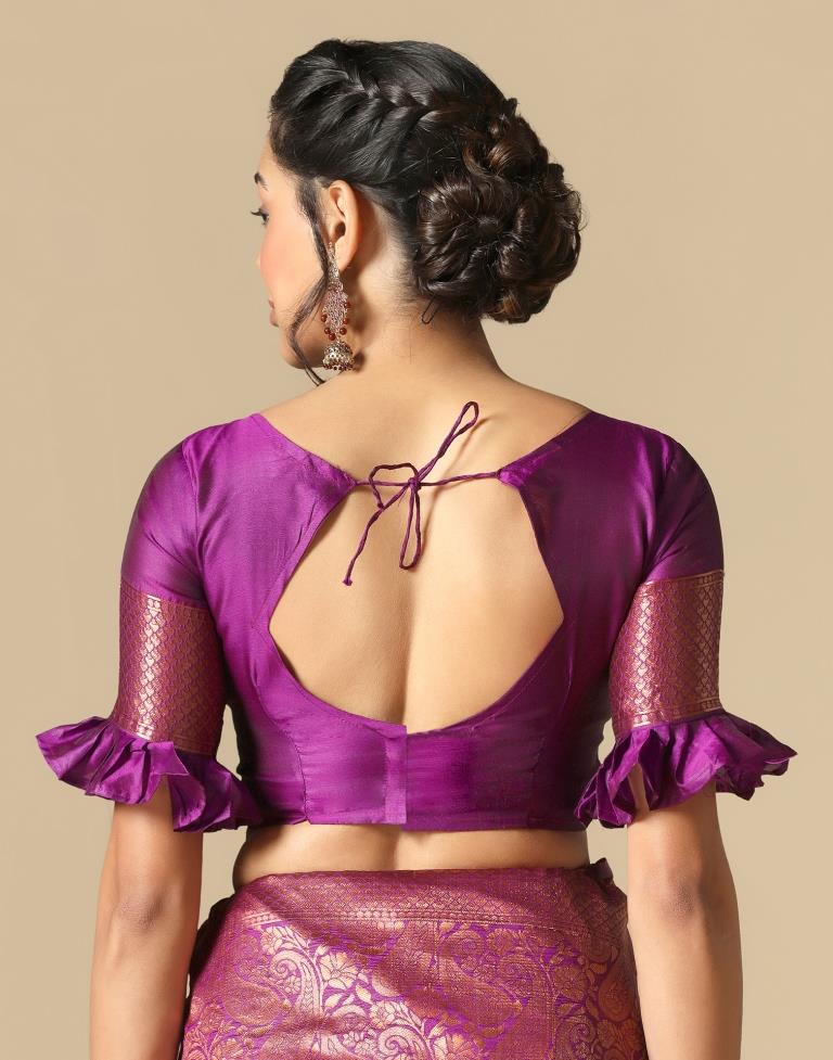 Purple Silk Weaving Saree