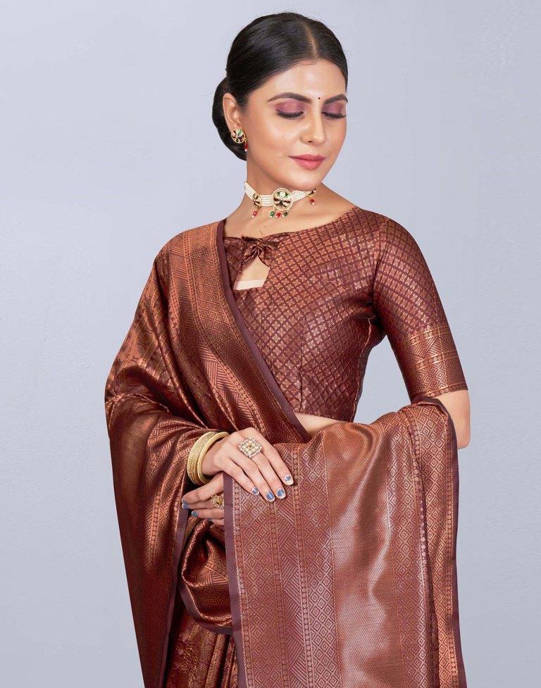 Maroon Silk Saree | Leemboodi