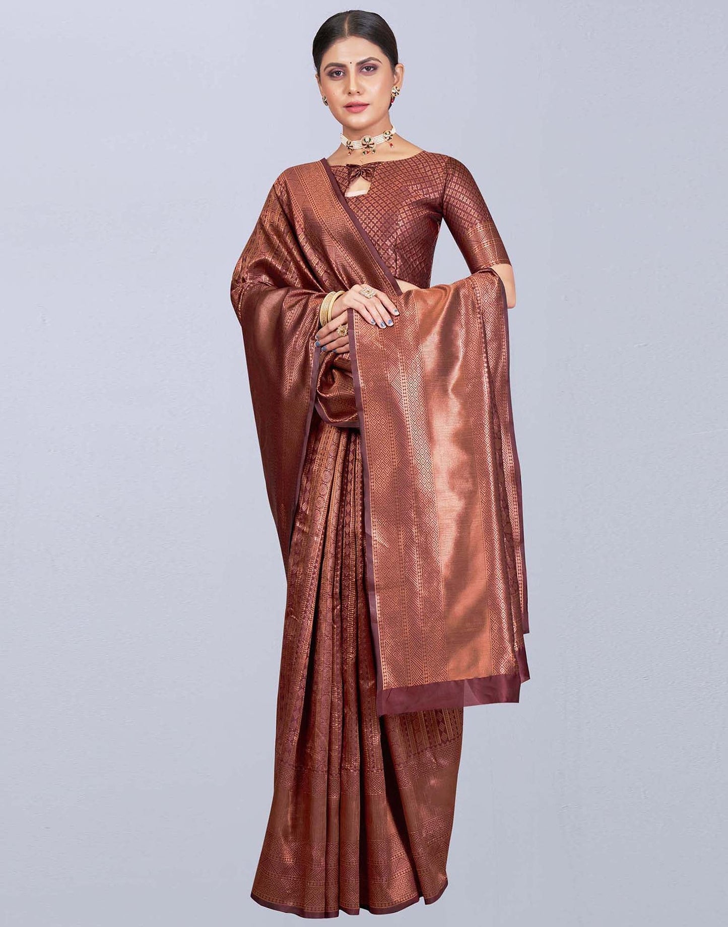 Maroon Silk Saree | Leemboodi