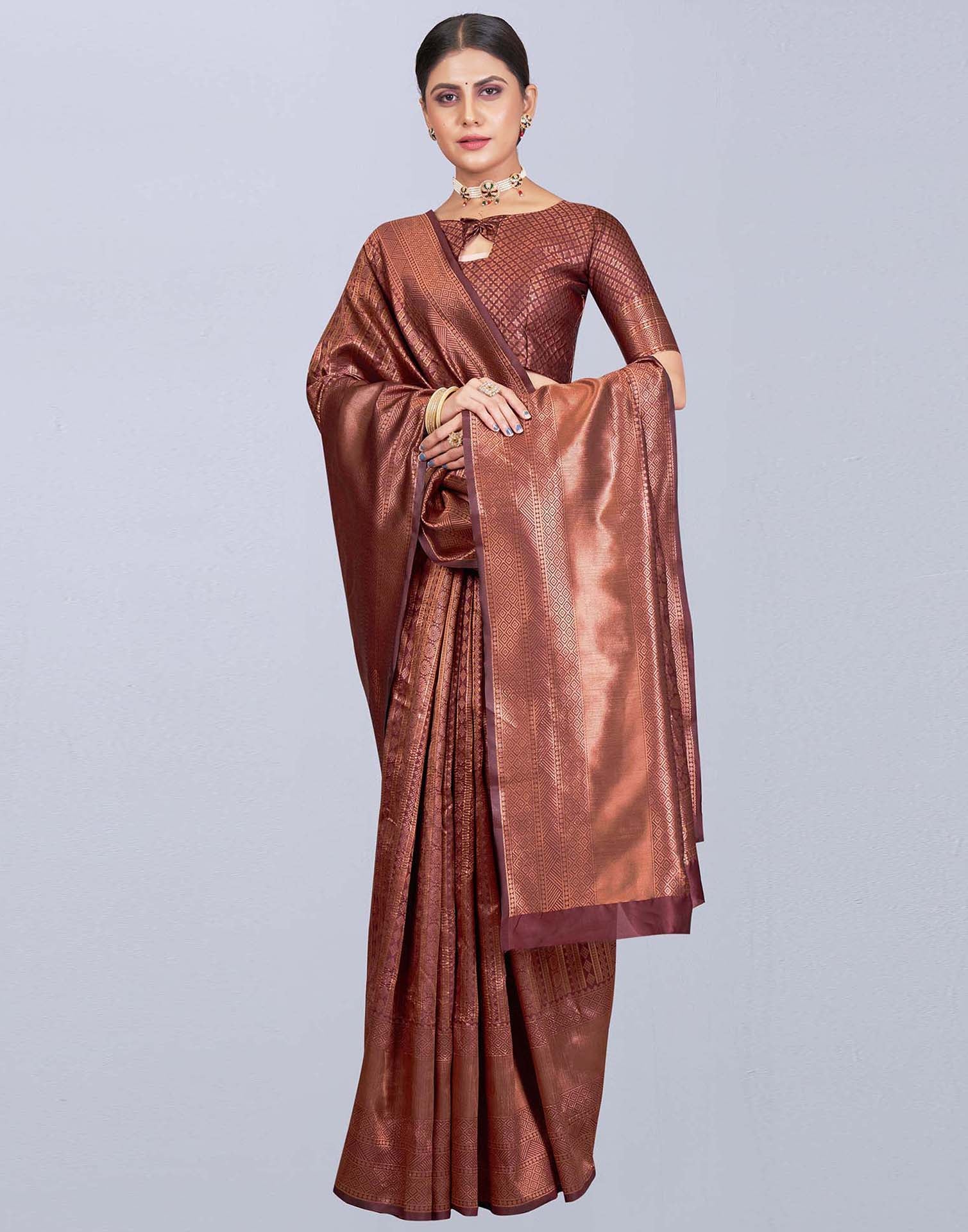 Maroon Silk Saree | Leemboodi