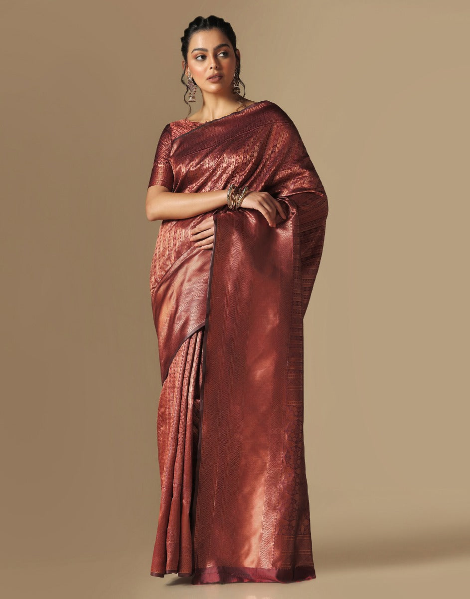 Maroon Silk Saree | Leemboodi