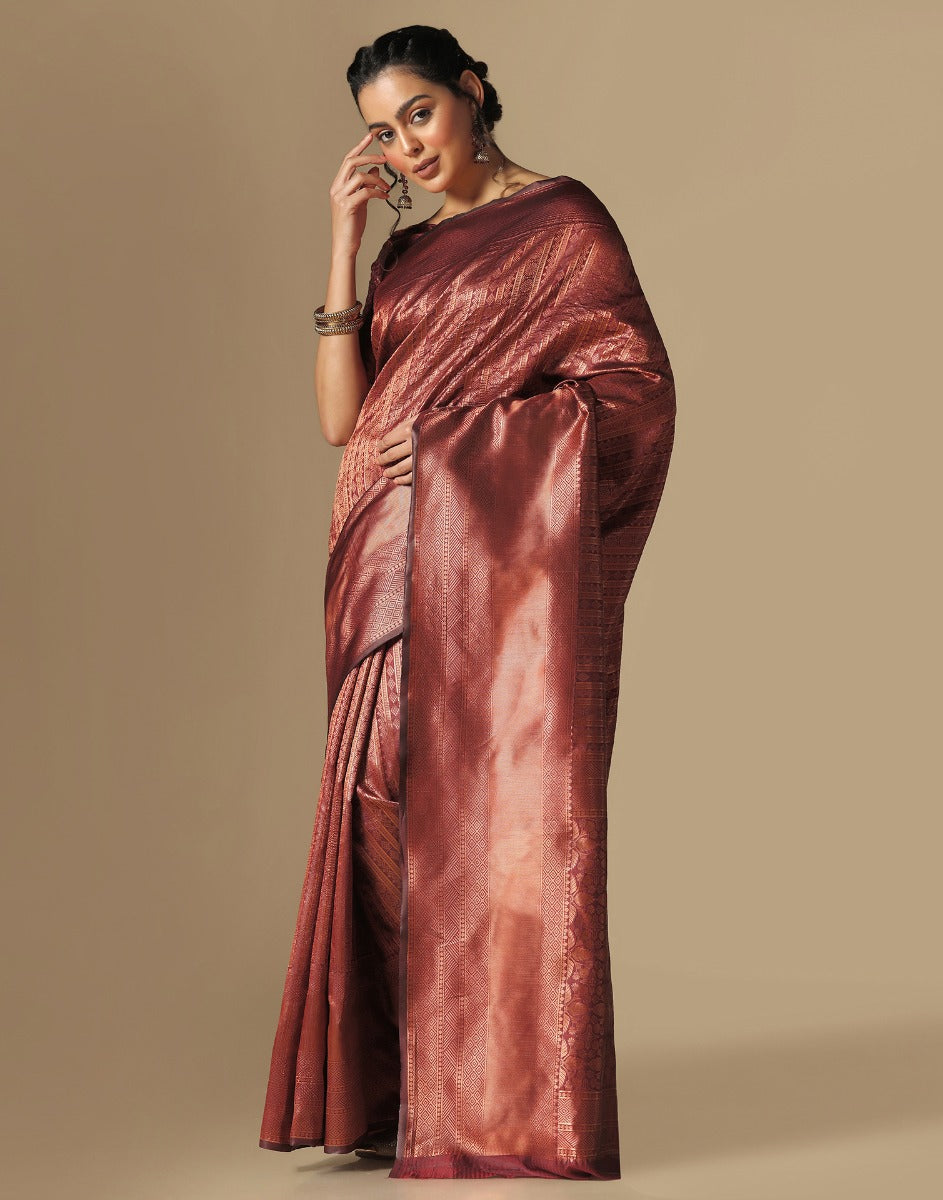 Maroon Silk Saree | Leemboodi