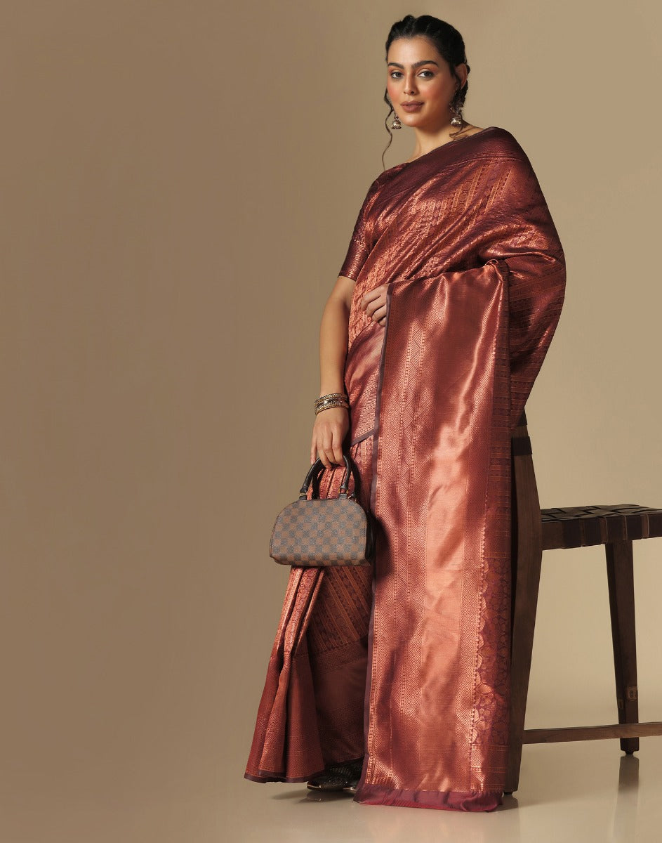 Maroon Silk Saree | Leemboodi