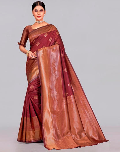 Maroon Silk Saree | Leemboodi