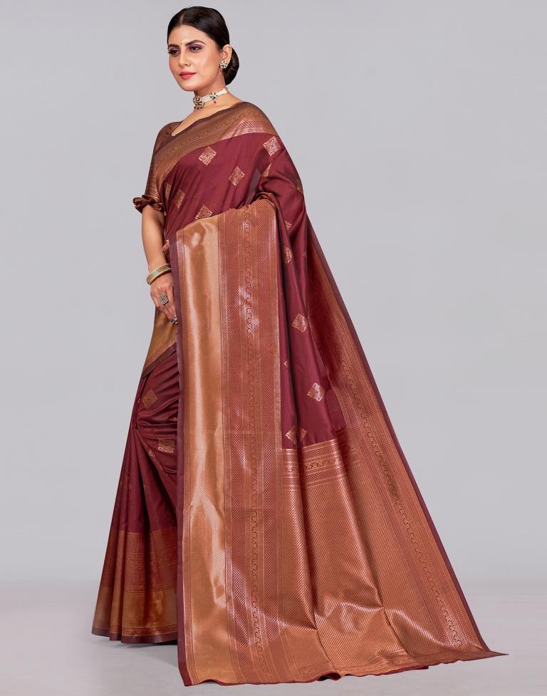 Maroon Silk Saree | Leemboodi