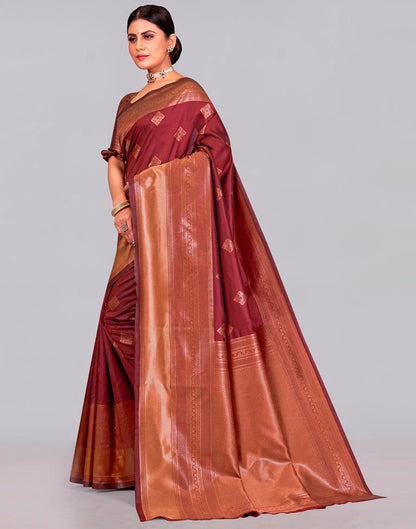 Maroon Silk Saree | Leemboodi