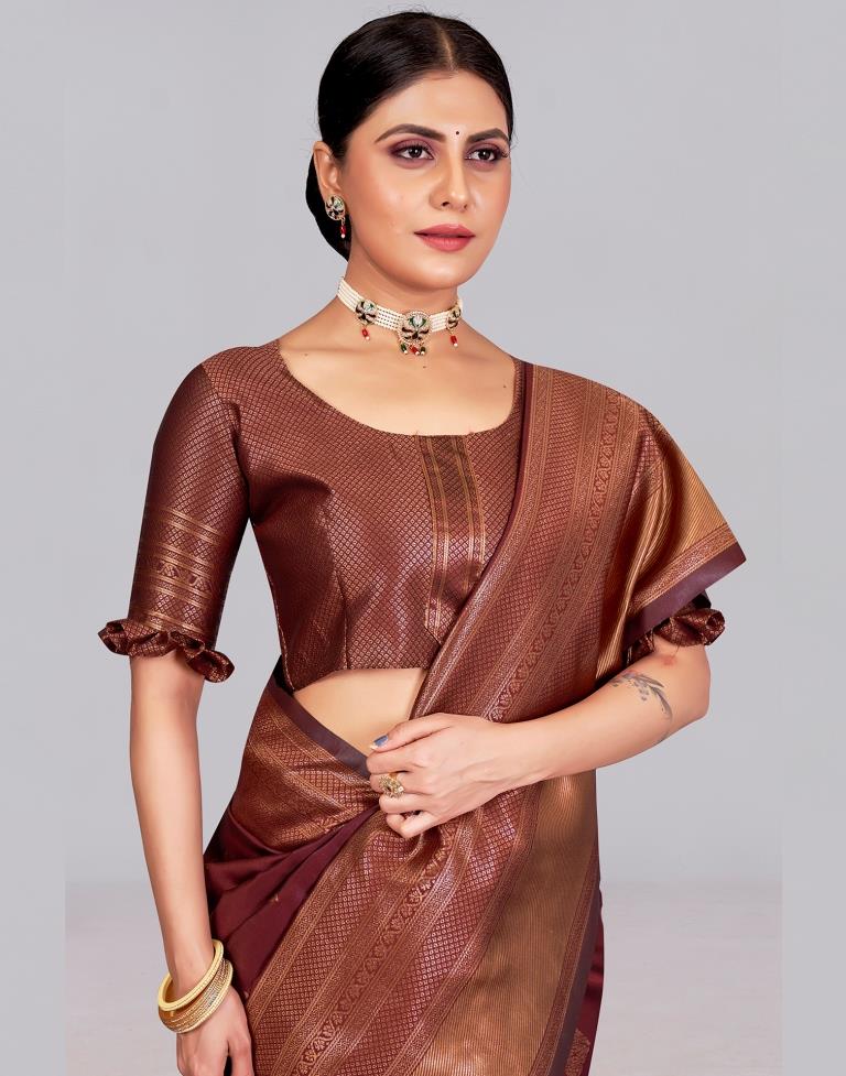 Maroon Silk Saree | Leemboodi