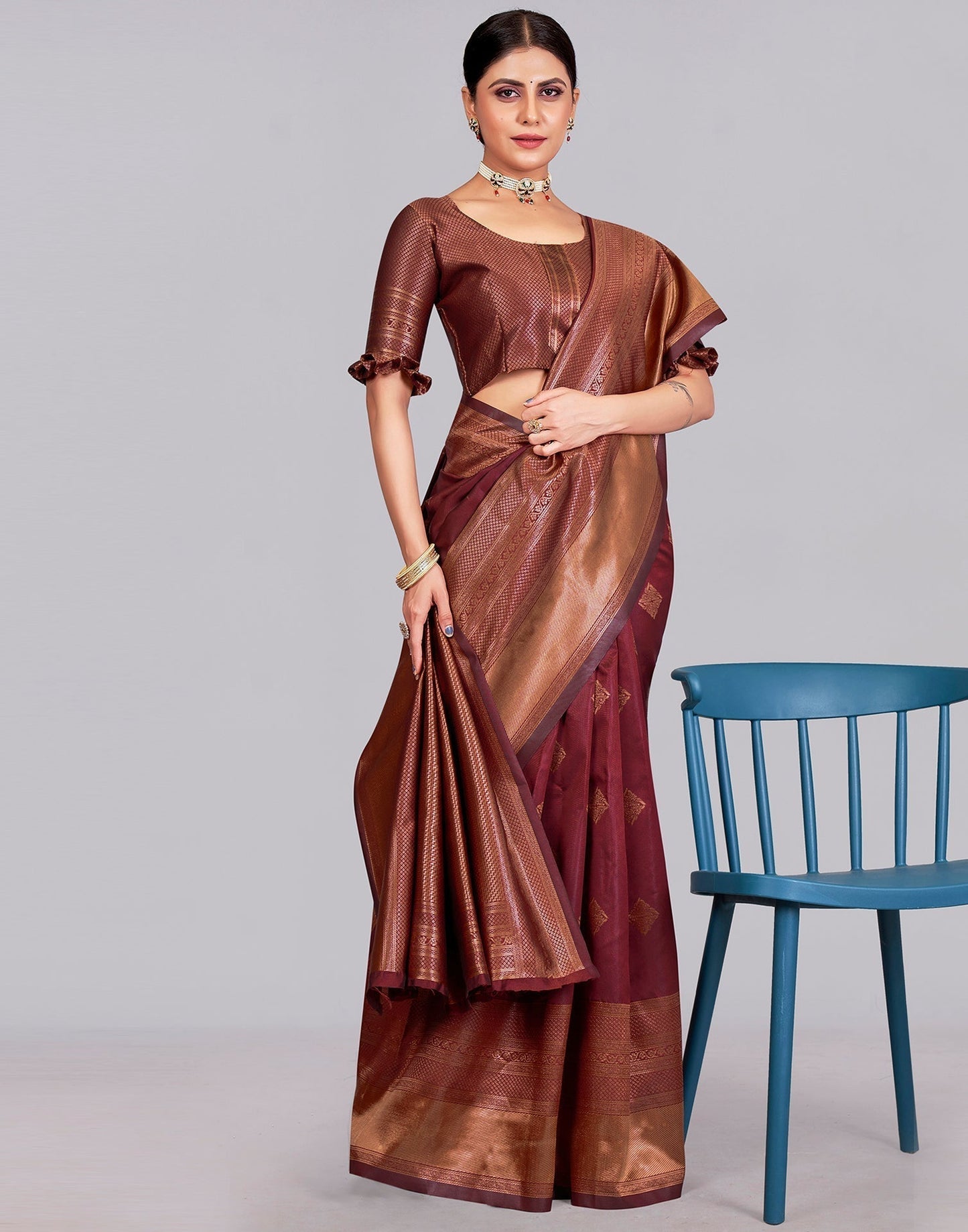 Maroon Silk Saree | Leemboodi